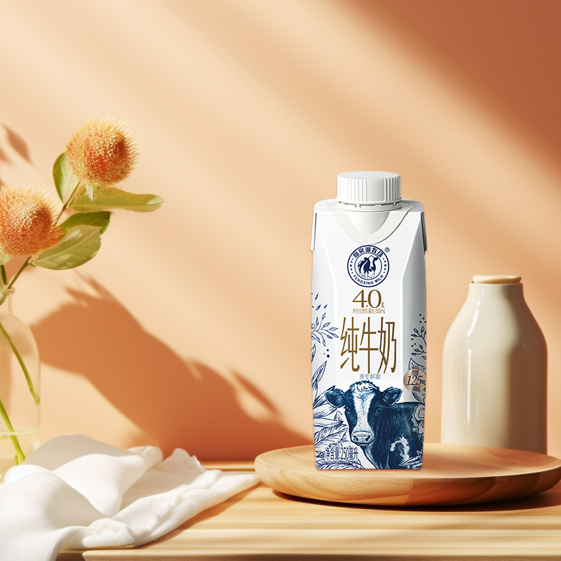 风行牛奶仙泉湖4.0g乳蛋白早餐纯牛奶梦幻盖250ml*10盒整箱便携-图2