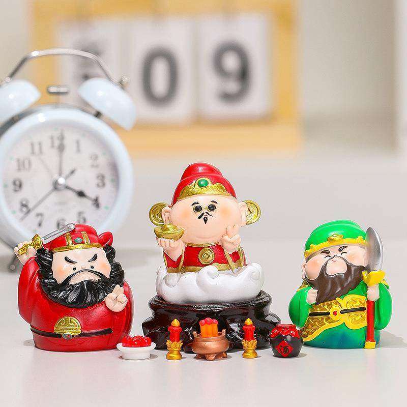 创意欢喜财神爷钟馗办公室工位摆件家居玄关供奉小神仙桌面装饰品,淘宝优惠券,粉丝福利购,淘宝优惠卷