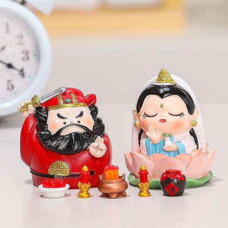 创意欢喜财神爷钟馗办公室工位摆件家居玄关供奉小神仙桌面装饰品,淘宝优惠券,粉丝福利购,淘宝优惠卷