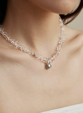 仙气水晶锁骨链搭配裙子气质项链女轻奢小众设计时尚新品ins