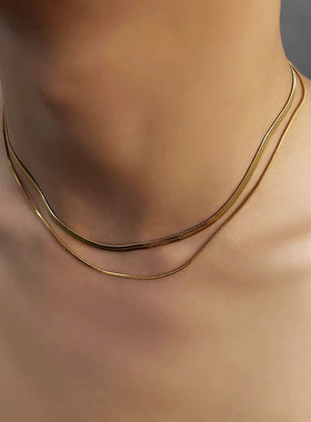 中性禁欲系蛇骨项链男潮帅气