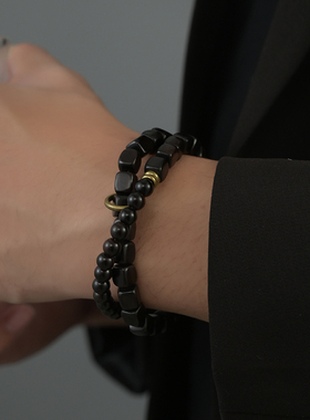 复古黑檀木串珠手串男款手链