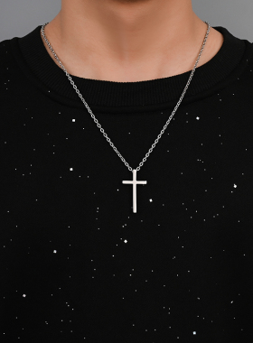 钛钢十字架项链不掉色