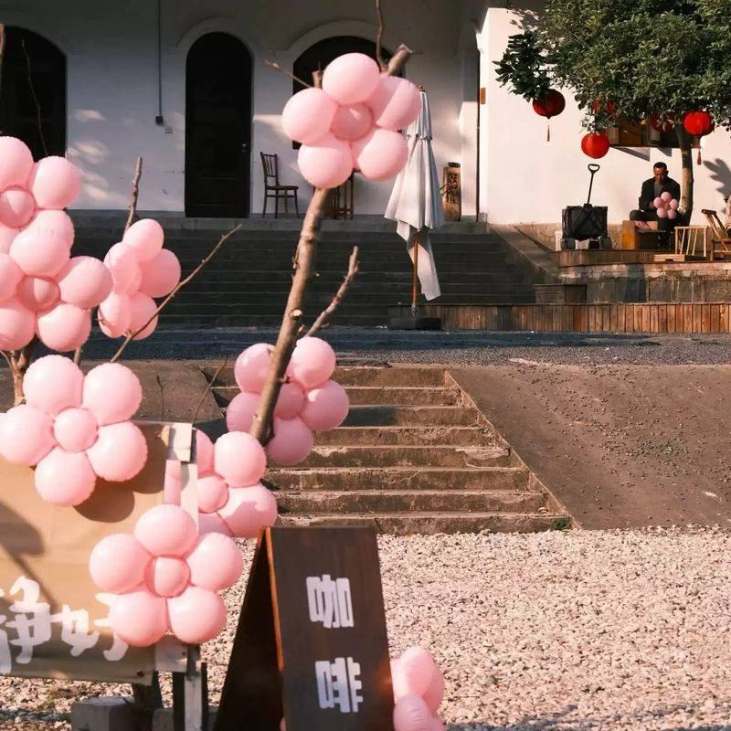 樱花粉花朵气球户外露营生日派对店铺装饰ins风网红打卡氛围布置,淘宝优惠券,粉丝福利购,淘宝优惠卷