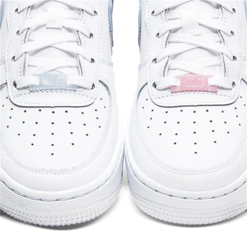 NIKE/耐克Air Force 1  低帮 儿童板鞋 白蓝粉 青少年CW1574-100,淘宝优惠券,粉丝福利购,淘宝优惠卷