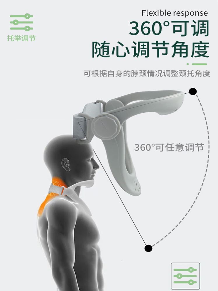 颈托防低头族脖子前倾矫正固定颈椎脖子护颈脖套仪夏季透气可调节-图1