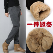 OUTDOOR WARM GRIP SUEDE PANTS FOR MEN AND WOMEN WINTER ANTI-COLD PLUS SUEDE THICKENED ROCKING GRAIN SUEDE PANTS MOUNTAINEERING SPORTS CASUAL WEAR PANTS