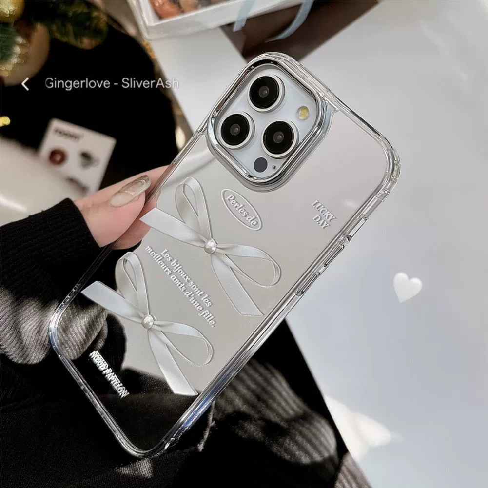 Apple, совместимый iPhone 14, iPhone14 Pro, трехмерный чехол с бантом, зеркальный эффект, iphone, защита от падения