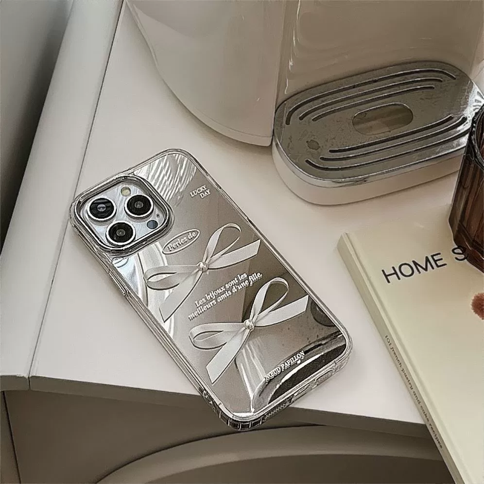 Apple, совместимый iPhone 14, iPhone14 Pro, трехмерный чехол с бантом, зеркальный эффект, iphone, защита от падения