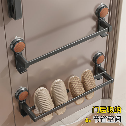 中古风吸盘拖鞋架浴室壁挂免打孔卫生间玄关鞋子收纳神器沥水架 - 图0
