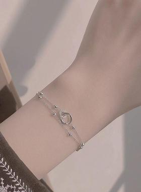 s999莫比乌斯环纯银手链女轻奢小众精致2025年新款520礼物送女友