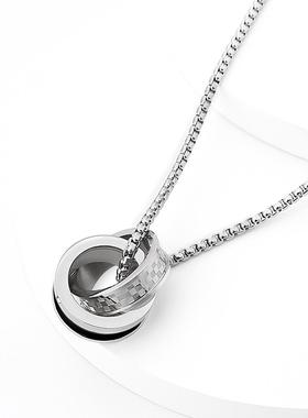 官方正品王一博同款双环项链男潮简约高级感百搭吊坠送男友