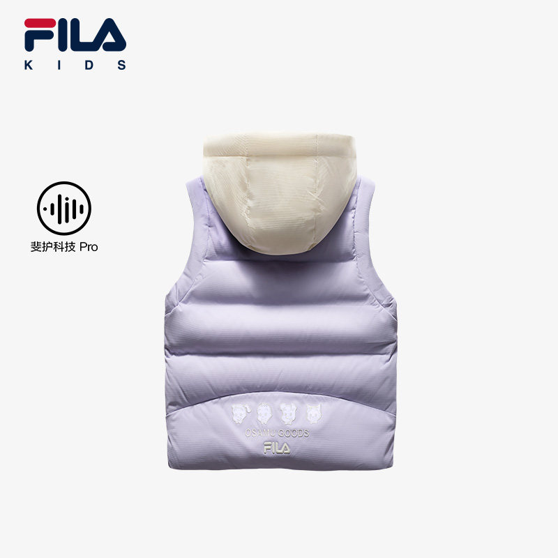 FILA斐乐童装儿童马甲2024冬新款轻薄羽绒马甲女童中大童保暖外套,淘宝优惠券,粉丝福利购,淘宝优惠卷