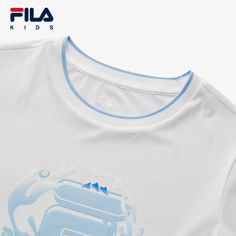 FILA斐乐儿童童装套头T恤2025年夏季新款男中大童透气休闲短袖衫,淘宝优惠券,粉丝福利购,淘宝优惠卷