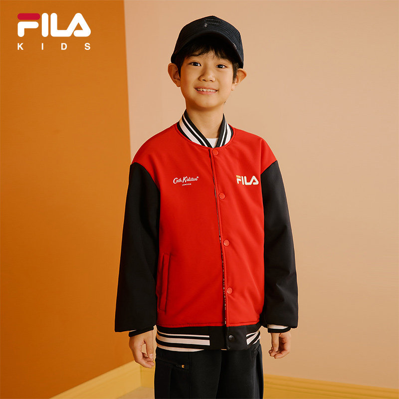 【花赞新年】FILA斐乐儿童红色棉服2025年春季新款新年外套两面穿,淘宝优惠券,粉丝福利购,淘宝优惠卷