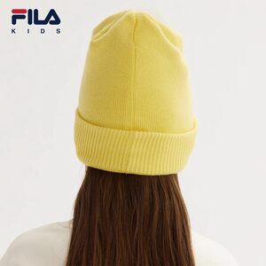 FILA斐乐儿童时尚帽子2023秋冬新款小童男女童防风保暖舒适针织帽