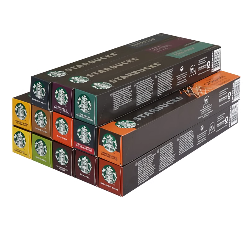 星巴克胶囊咖啡Nespresso十口味100粒适用奈斯派索雀巢小米咖啡机