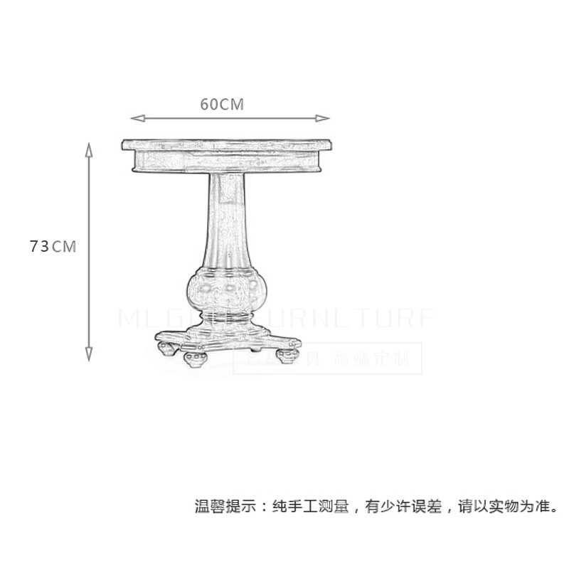 美式实木边几角几 欧式小圆桌沙发茶几简约圆形边几设计师定制