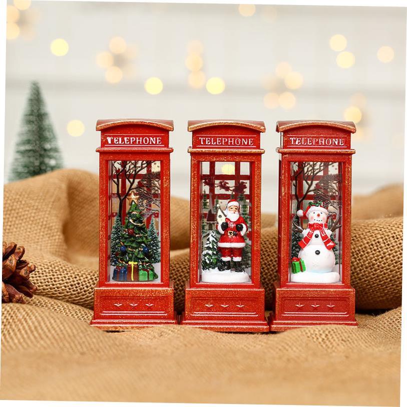 Christmas decorations for the elderly interior phone booth - 图0