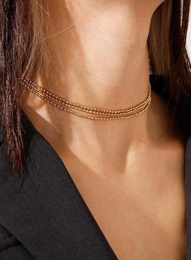 European and American Simple Double Layer Necklace Short Rou