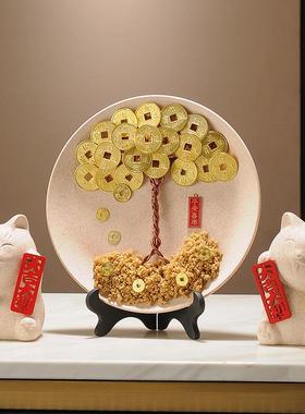 发财摇钱树平安喜乐招财鹿客厅电视柜酒柜装饰品摆件前台开业礼物