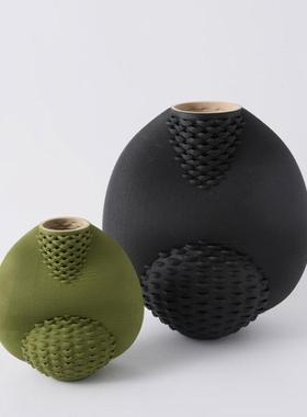 简约现代艺术高温陶瓷3D打印花器摆件客厅置物架样板间花瓶摆设