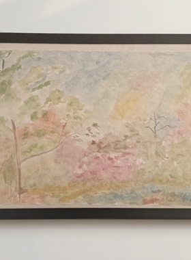 水墨画作品《春意盎然》玄关画办公室画自然风光画