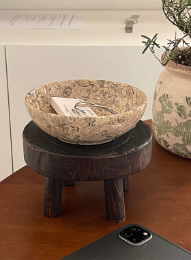 精选绿植盆栽增高架迷你小板凳高脚小托盘实木置物花盆架复古拍照