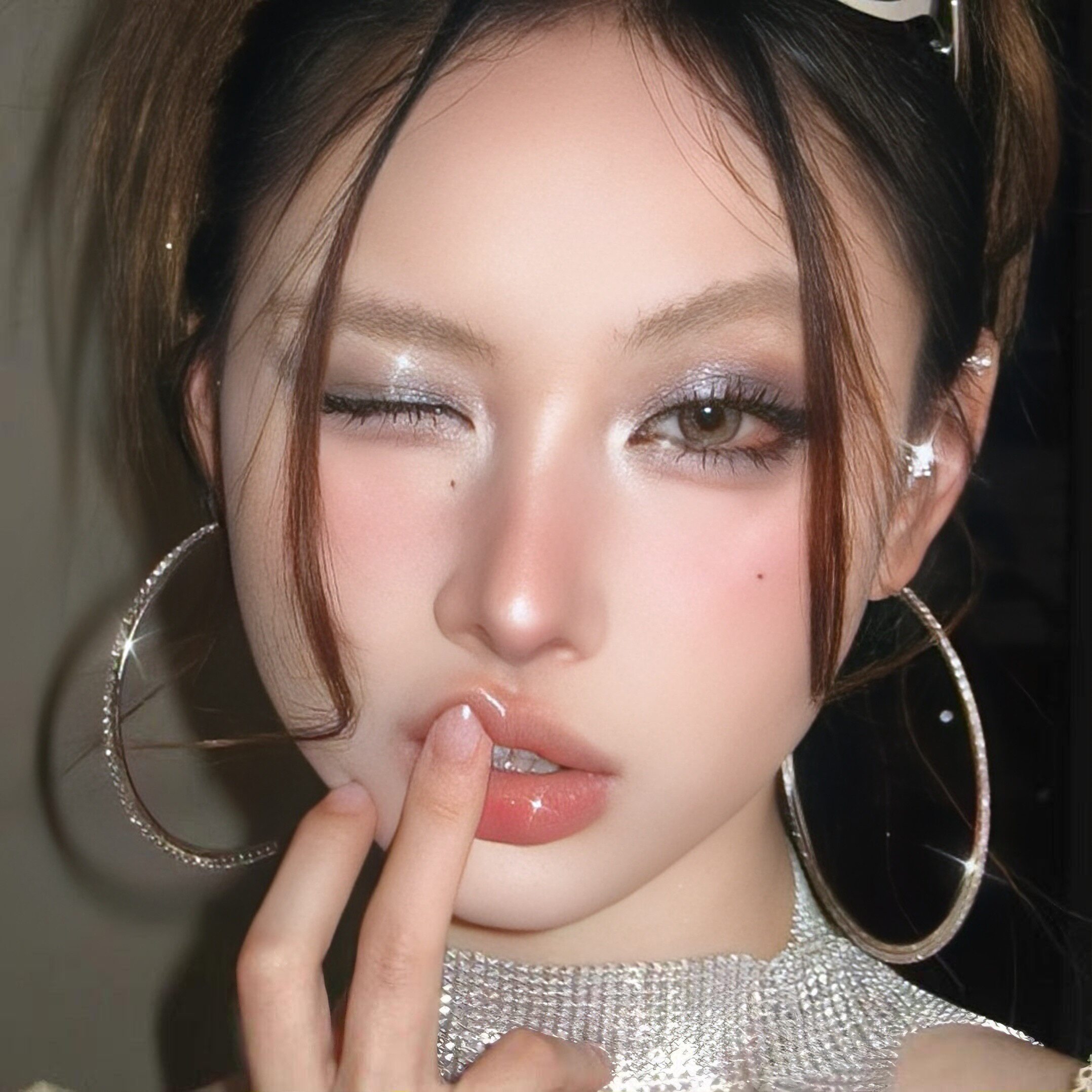 欧美范超大性感复古经典大圈圈满钻洋气百搭细钻显脸小大耳环hoop - 图0
