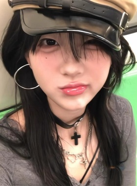 海军风八角帽子女春秋新款项链