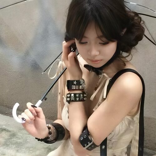 y2k千禧辣妹暗黑涩谷铆钉皮革手环女款个性朋克星星链条手链手饰 - 图0
