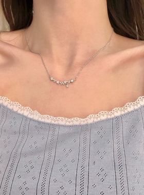 超仙锆石小花项链女精致高级感设计锁骨链2025年新款小众春夏颈链