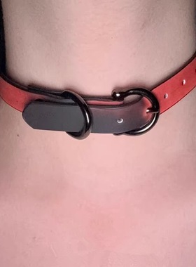 感温变色菠萝红枪黑色高级感choker潮酷辣妹风亚文化皮革颈圈颈链