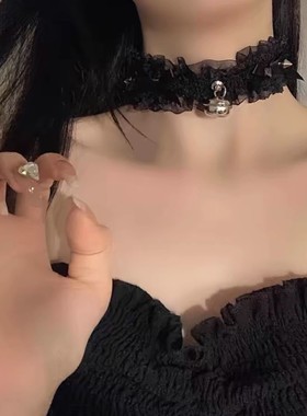 蕾丝花边围脖蝴蝶结小铃铛项圈