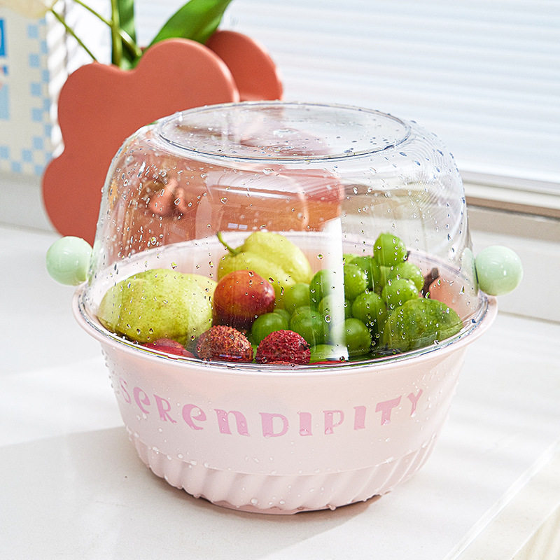 双层多巴胺沥水篮家用防尘水果篮子清洗滤水二合一加厚果盘洗菜篮,淘宝优惠券,粉丝福利购,淘宝优惠卷