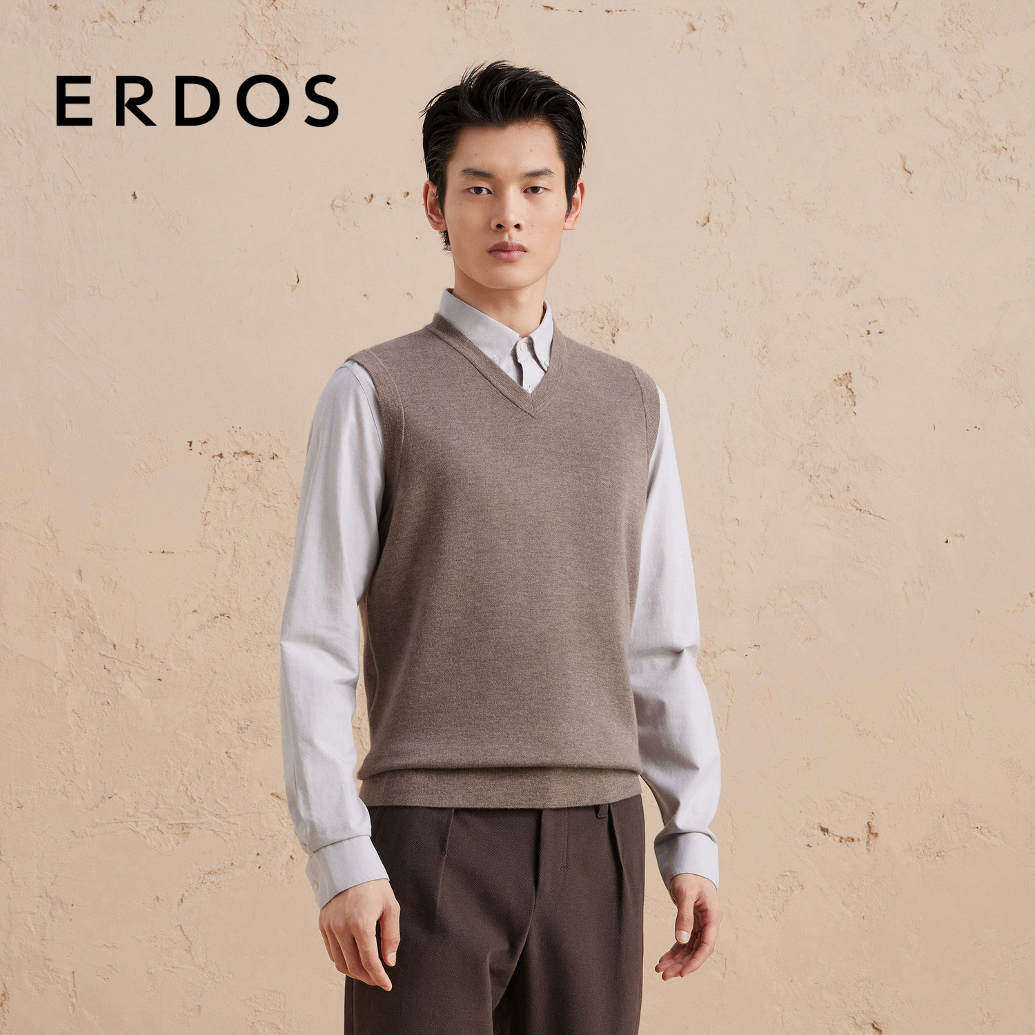 ERDOS 男装羊绒背心秋冬精纺V领双提厚款弹力保暖羊绒衫,淘宝优惠券,粉丝福利购,淘宝优惠卷