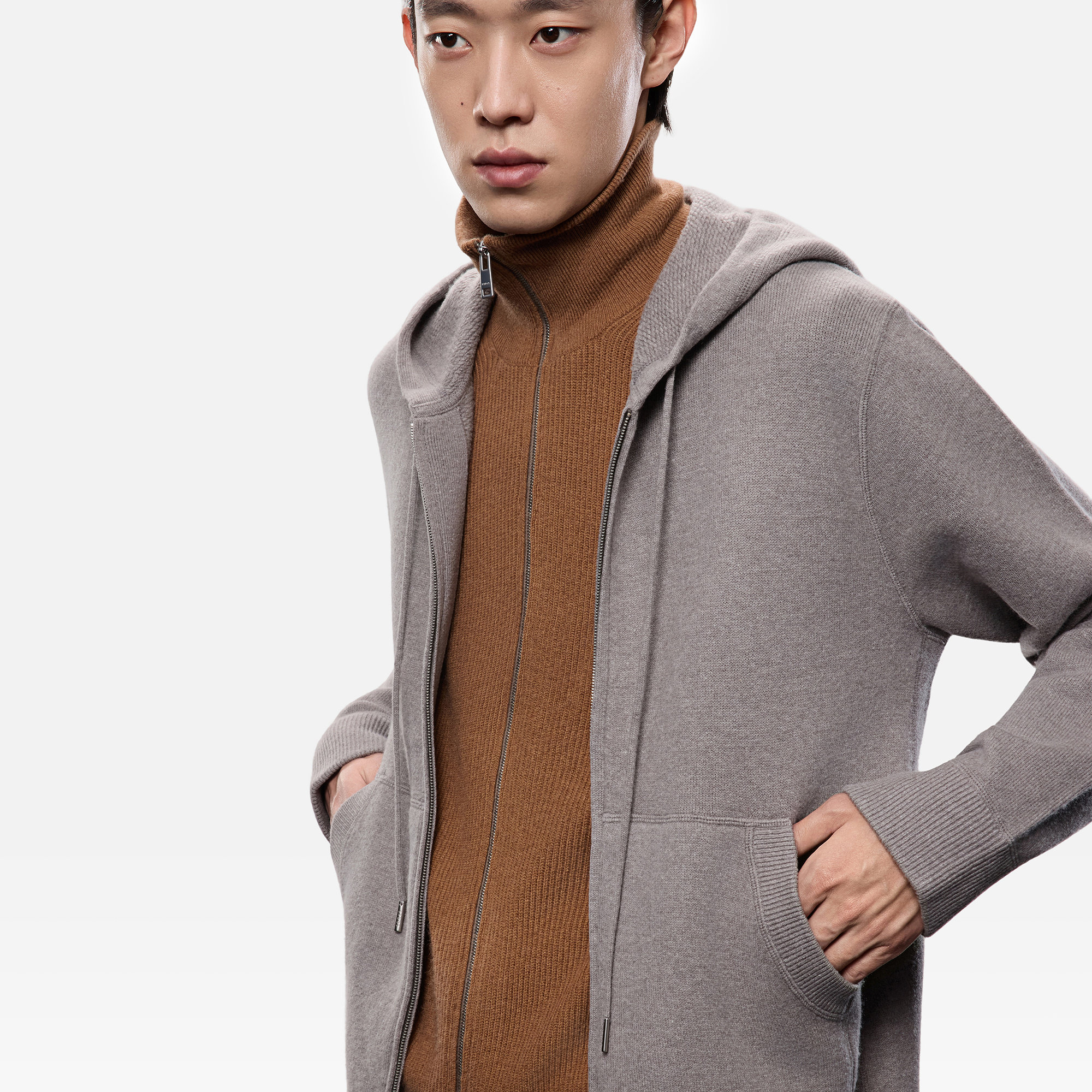 【秀场同系列】ERDOS 男装连帽虚提羊绒开衫25年秋冬新品休闲外套,淘宝优惠券,粉丝福利购,淘宝优惠卷