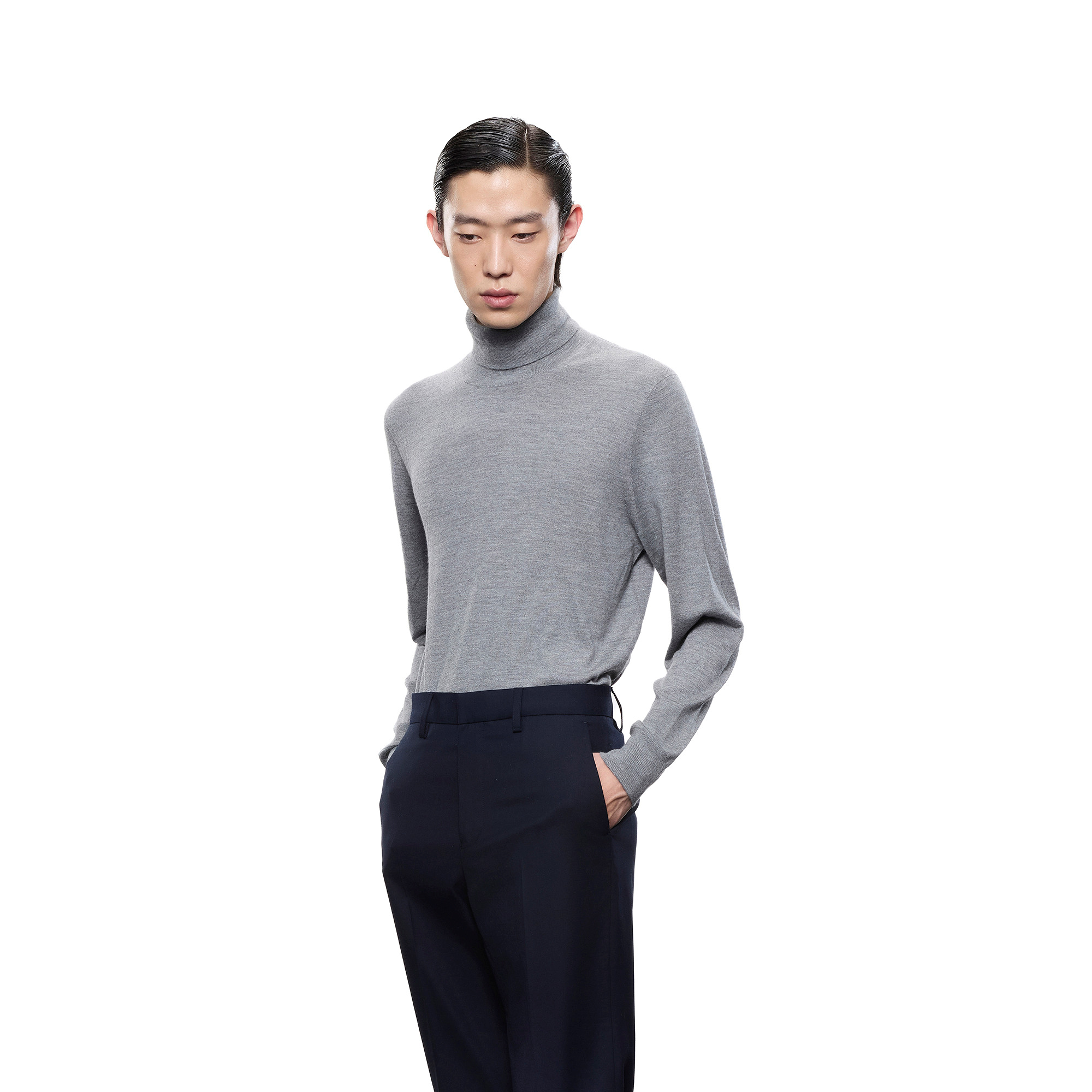 ERDOS【善系列】25秋冬精纺高领套衫时尚保暖男羊绒衫 - 图2