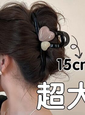超大号抓夹发量多厚头发15cm蕾丝泡泡纱发卡鲨鱼后脑勺特大盘发