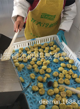 连续式 烟台海苔章鱼饼上浆油炸流水线 薯饼上浆上糠机上门安装