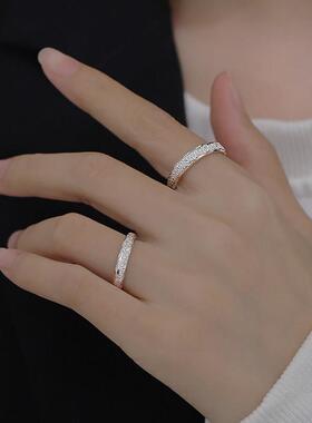 925纯银满天星戒指女ins小众设计感高级时尚个性情侣对戒一对信物