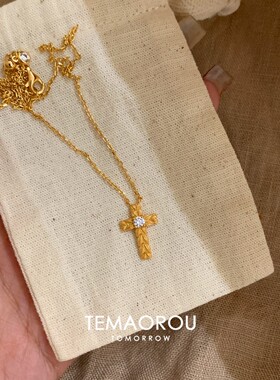 韩系仿闪钻十字架麦穗戒指女小众设计轻奢高级感2026新款爆款指环
