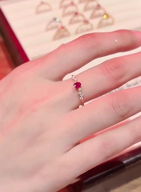 中古鸽血红戒指女士2026新款爆款