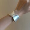 Cool silver frosted plain wide stacking rings