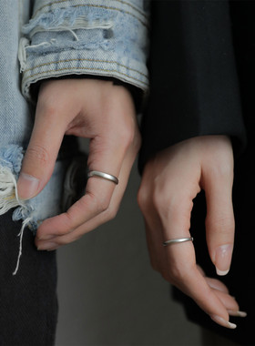 磨砂素圈戒指女款小众设计感轻奢