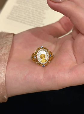 巴洛克女神雕塑戒指Vintage中古