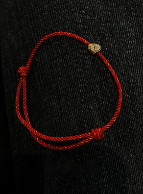 本命年红绳手链女款mini爆闪抽拉