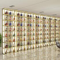 Light Extravagant Maotai Show Rack Wine Cabinet Stainless Steel Show Rack Wine Shop Commercial Leaning Wall Maotai Display Case White Wine Cabinet