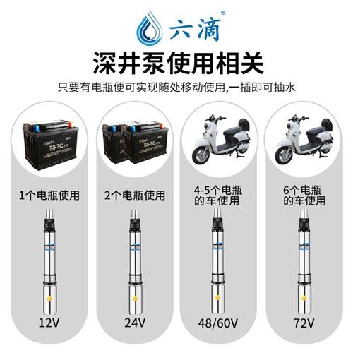 直流潜水泵48V60V伏通用电瓶车水泵电动车抽水泵农用灌溉深井泵