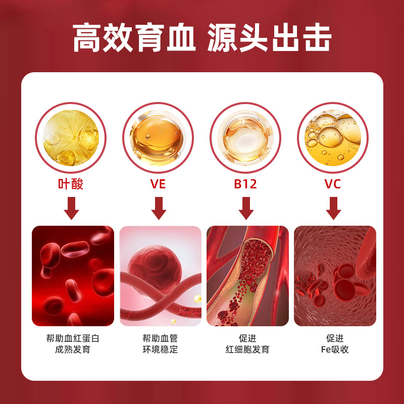 SHUUI修意气血丸补铁血红素缺铁补气血女性